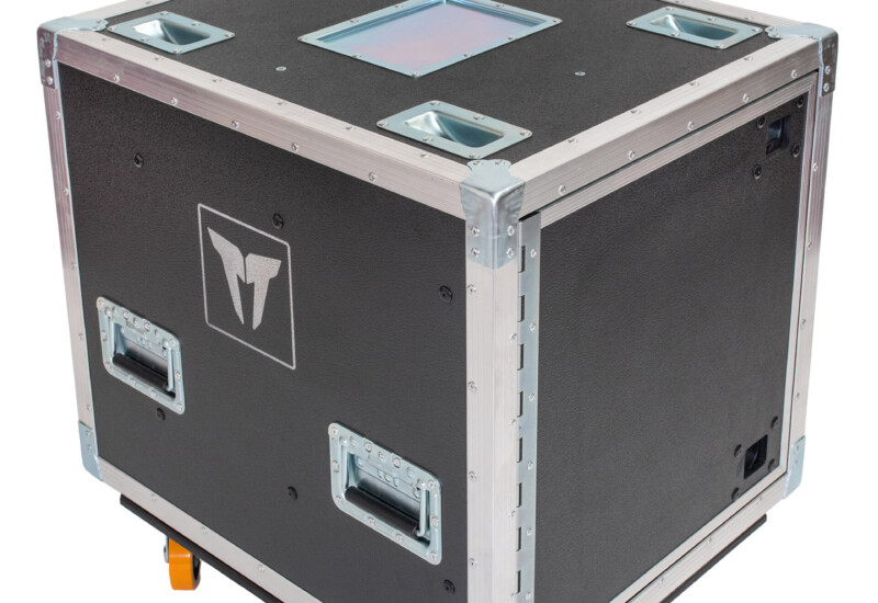 Touring rack flight case with sliding door
