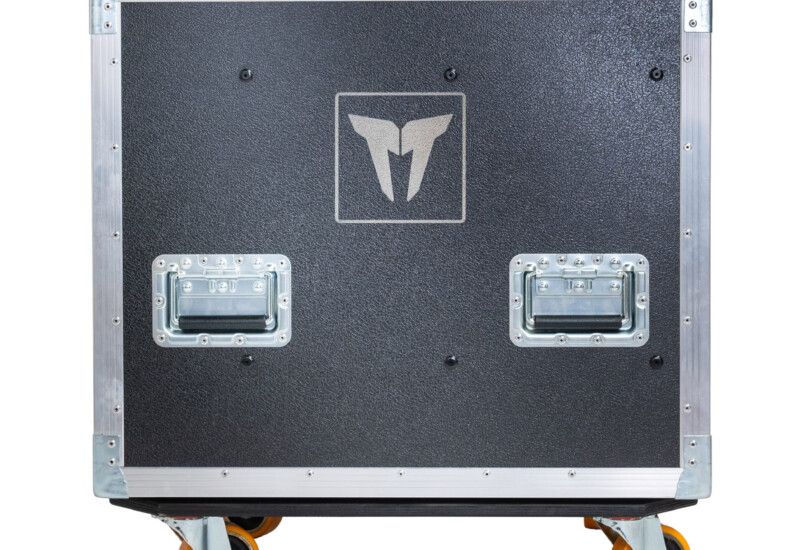 Touring rack flight case with sliding door