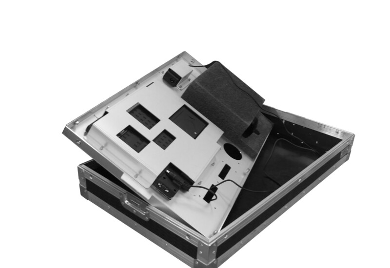 Flight case for ticketing station